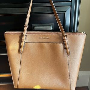 Large brown leather MK tote bag